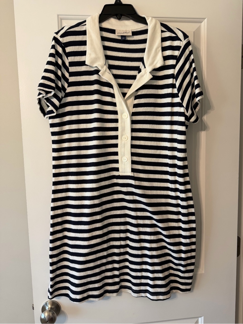 Universal Thread Navy and White Striped Polo Mini Dress